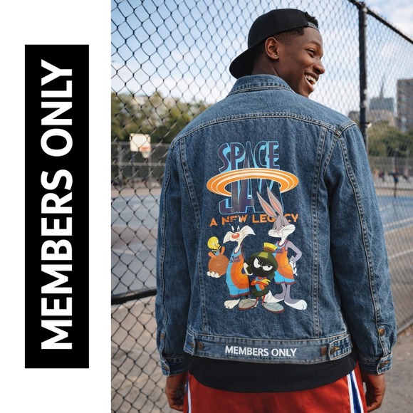 Looney Tunes Other - NWT,‎ Looney Tunes Members Only, Space Jam New Legacy Denim Jacket XL Bugs Bunny